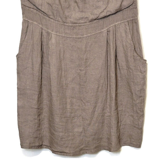 Couleur Lin Made In Italy Linen Scoop Neck Sleeveless Summer Dress Plus Size 16 - Picture 3 of 10